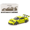 2024 Porsche 911 GT3 RS Acid Green with Carbon Top and Hood Stripes Limited Edition to 400 pieces Worldwide 1/18 Diecast Model Car by Minichamps