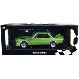 1973 BMW 3.0 CSL Green Metallic with Black Stripes Limited Edition to 450 pieces Worldwide 1/18 Diecast Model Car by Minichamps