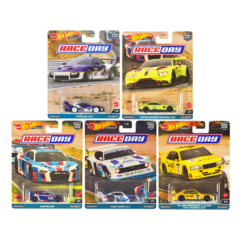 'Race Day' 5 piece Set 'Car Culture' Series Diecast Model Cars by Hot Wheels
