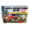 Skill 3 Model Kit White Freightliner SD/DD Truck Tractor 2-in-1 Kit with Display Base