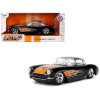 1957 Chevrolet Corvette Black with Flame Graphics and White Interior