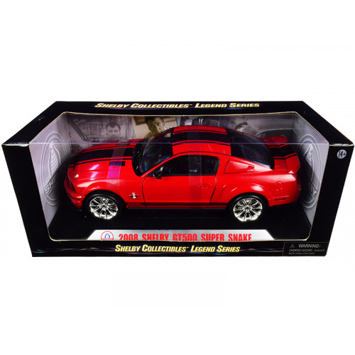 2008 Ford Shelby Mustang GT500 Super Snake Red with Black Stripes 