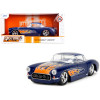 1957 Chevrolet Corvette Dark Blue with Flame Graphics and White Interior 
