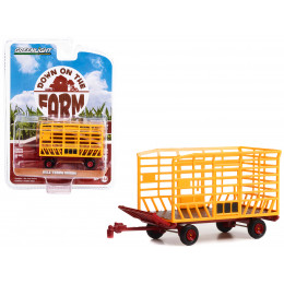 Bale Throw Wagon Yellow and Red 'Down on the Farm' Series 7 1/64 Diecast Model by Greenlight