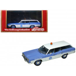 1970 Ford Galaxie Station Wagon Blue and White with Blue Interior 