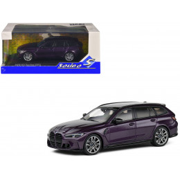 2023 BMW M3 Touring (G81) Competition Daytona Violet Metallic with Black Top 1/43 Diecast Model Car by Solido