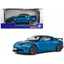 2023 Alpine A110S Pack Aero Bleu Alpine Blue Metallic with Black Top 1/18 Diecast Model Car by Solido