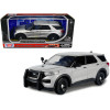 2022 Ford Police Interceptor Utility Unmarked Slick-Top Silver 1/24 Diecast Model Car by Motormax