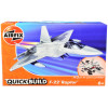 Skill 1 Model Kit F22 Raptor Snap Together Painted Plastic Model Airplane Kit by Airfix Quickbuild
