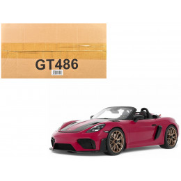 2023 Porsche 718 Spyder RS Purple with Carbon Stripes 1/18 Model Car by GT Spirit