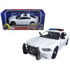 2011 Dodge Charger Pursuit Police Car White with Flashing Light Bar, Front and Rear Lights and 2 Sounds 1/24 Diecast Model Car by Motormax