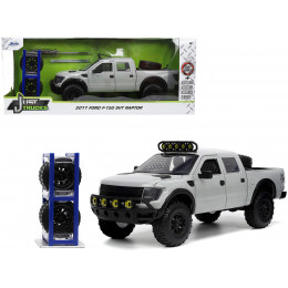 2011 Ford F-150 SVT Raptor Pickup Truck Light Gray with Extra Wheels 