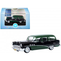 1954 Buick Century Estate Wagon Baffin Green and Carlsbad Black 1/87 (HO) Scale Diecast Model Car by Oxford Diecast