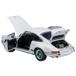 Porsche 911 Carrera 2.7 RS Grand Prix White with Green Stripes and Wheels 1/18 Model Car by Autoart