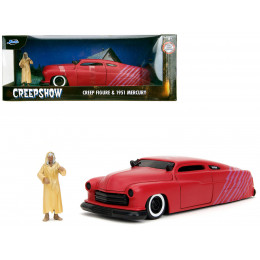 1951 Mercury Matt Red with Purple Stripes and Creep Diecast Figure 