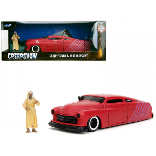 1951 Mercury Matt Red with Purple Stripes and Creep Diecast Figure 