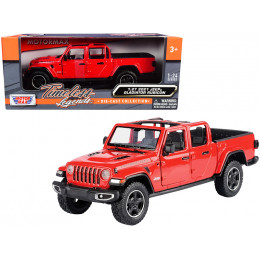 2021 Jeep Gladiator Rubicon (Open Top) Pickup Truck Red 1/24-1/27 Diecast Model Car by Motormax