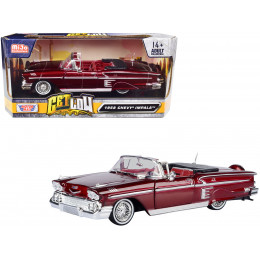 1958 Chevrolet Impala Convertible Lowrider Dark Red Metallic with Red Interior 