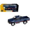 1984 Toyota Hilux Single Cab Pickup Truck Medium Blue with Stripes 1/64 Diecast Model Car by Paragon Models