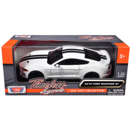 2018 Ford Mustang GT 5.0 White with Black Stripes 
