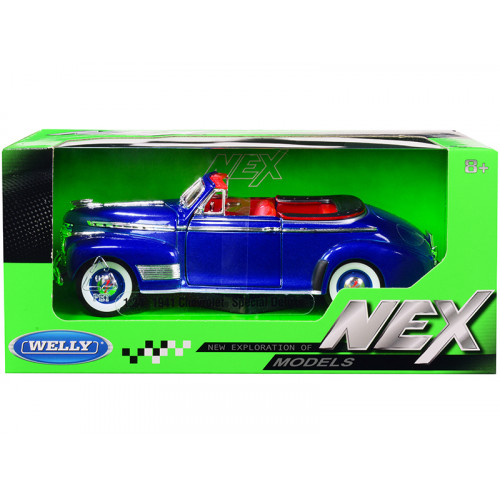 1941 Chevrolet Special Deluxe Convertible Blue Metallic with Red Interior 