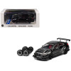 Subaru VAB WRX S4 Widebody Black Metallic with Red Interior with Extra Wheels 1/64 Diecast Model Car by CM Model