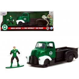 1952 Chevrolet COE Pickup Truck Green Metallic and Black and Green Lantern Diecast Figure 