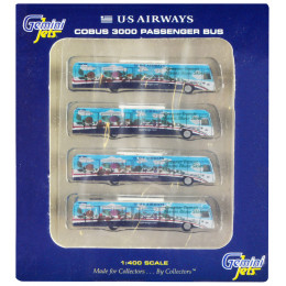 Cobus 3000 Passenger Bus White and Blue with Graphics 