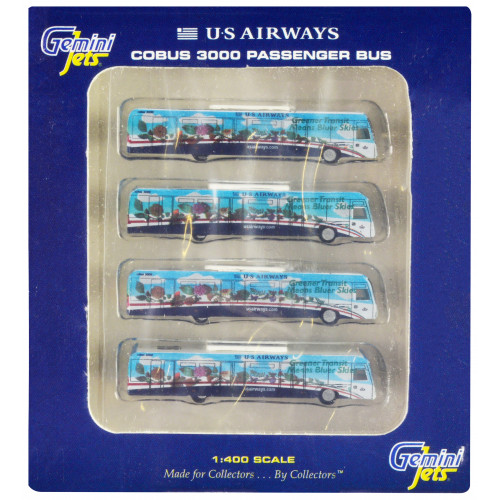 Cobus 3000 Passenger Bus White and Blue with Graphics 