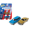 1967 Chevrolet Camaro SS Gold Metallic and 1972 Chevrolet Vega Stinger Wagon Blue
