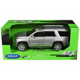 2017 Cadillac Escalade with Sunroof Silver Metallic 1/24-1/27 Diecast Model Car by Welly