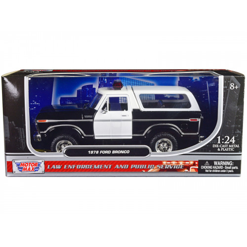 1978 Ford Bronco Police Car Unmarked Black and White 