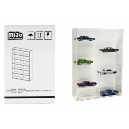 Showcase 12 Car Display Case Wall Mount with White Back Panel 