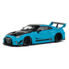 2019 Nissan GT-R (R35) LB-Silhouette Works RHD (Right Hand Drive) Miami Blue with Black Hood and Top 1/43 Diecast Model Car by Solido