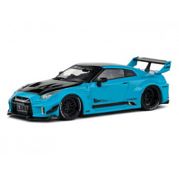 2019 Nissan GT-R (R35) LB-Silhouette Works RHD (Right Hand Drive) Miami Blue with Black Hood and Top 1/43 Diecast Model Car by Solido