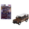 1985 Land Rover Defender 110 County Station Wagon Russet Brown with White Top Limited Edition to 1800 pieces Worldwide 1/64 Diecast Model Car by Mini GT