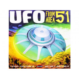 Skill 2 Model Kit UFO from Area 51 with 2 Aliens and 1 Guard Figurines 1/48 Scale Model by Polar Lights