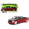 1999 Chevrolet Silverado Dually Pickup Truck Red Metallic and Gray with Custom KMC Wheels