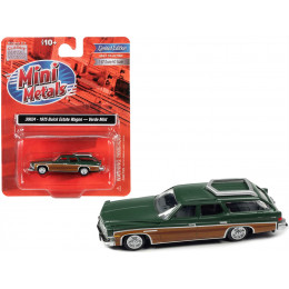 1975 Buick Estate Wagon Verde Mist Green with Woodgrain Sides 1/87 (HO) Scale Model Car by Classic Metal Works