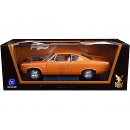 1970 AMC Rebel Brown Metallic with Matt Black Hood and Silver Stripes 1/18 Diecast Model Car by Road Signature
