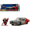 1970 Chevrolet Chevelle SS Gray Metallic and Red Metallic with Black Hood and Thor Diecast Figure