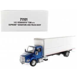 Kenworth T280 with Supreme Signature Van Truck Body Blue and White 