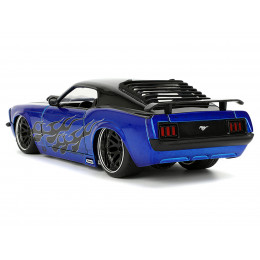 1970 Ford Mustang Boss 429 Black and Blue Metallic with Flames 