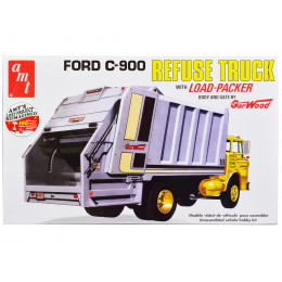 Skill 3 Model Kit Ford C-900 GarWood Refuse Garbage Truck with Load-Packer 1/25 Scale Model by AMT