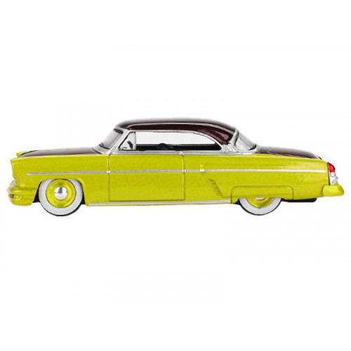 1954 Lincoln Capri Hot Rod Lime Yellow Metallic and Brown Metallic Limited Edition 1/64 Diecast Model Car by Mini GT