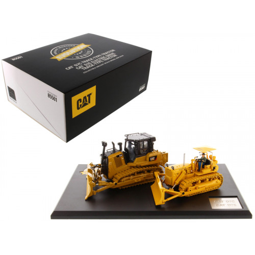 CAT Caterpillar D7C Track Type Tractor (Circa 1955-1959) and CAT Caterpillar D7E Electric Drive Track Type Tractor (Current) with Operators 