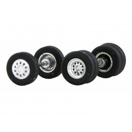 Chrome Wheel Sets (2 Front and 4 Rear) 1/87 (HO) Plastic Model by Promotex