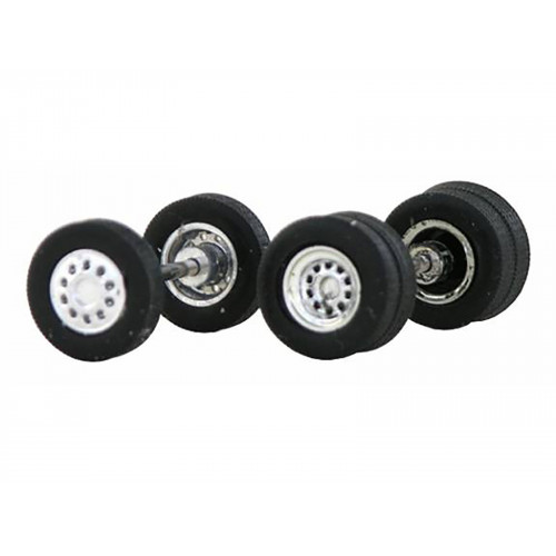 Chrome Wheel Sets (2 Front and 4 Rear) 1/87 (HO) Plastic Model by Promotex