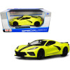 2020 Chevrolet Corvette Stingray Z51 Coupe Yellow with Black Stripes 1/24 Diecast Model Car by Maisto
