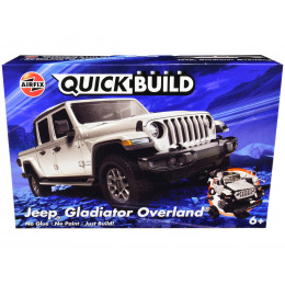 Skill 1 Model Kit Jeep Gladiator (JT) Overland Silver Snap Together Model by Airfix Quickbuild